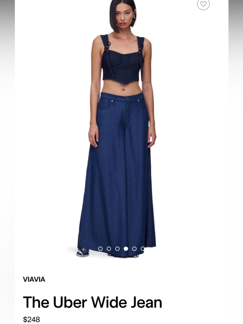 VIAVIA Uber Wide Leg Jeans Blue Cupro Luxury Low Rise Palazzo Italian Pants - Picture 2 of 16